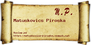 Matuskovics Piroska névjegykártya